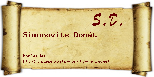 Simonovits Donát névjegykártya